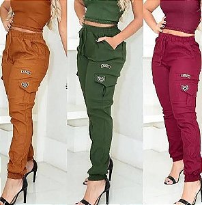 calça lurex militar