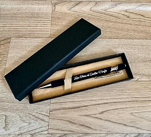 CANETA DE METAL COM CAIXA DE PAPEL PERSONALIZADA