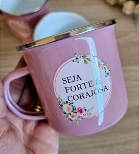 CANECA EM INOX ESMALTADA (PEDIDO MINIMO DE 20 UNIDADES)