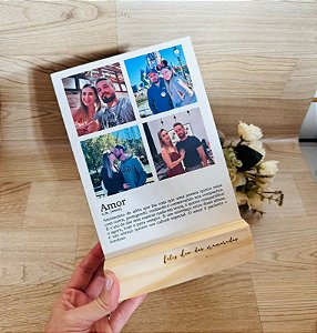 PORTA RETRATO MDF COM BASE EM MADEIRA PINO