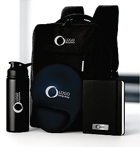 KIT ONBOARDING - MOCHILA / SQUEEZE / MOLESKINE E MOUSE PAD (PEDIDO MINIMO DE 10 UNIDADES)