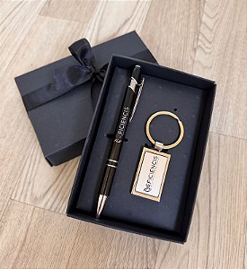 KIT EXECUTIVO - CHAVEIRO E CANETA EM METAL (PEDIDO MINIMO DE 20 UNIDADES)