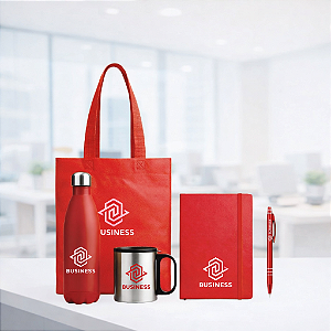 Kit Onboarding com Sacola TNT, Caneca, Garrafa, Moleskine e Caneta