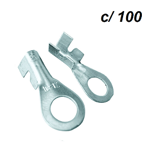 TERMINAL OLHAL T14 ESTANHADO FURO 6,4MM 1/4 PCT C/ 100