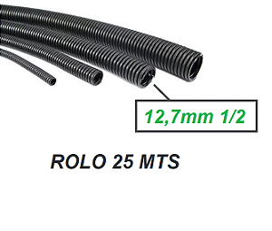 GC912RL25M Espaguete Corrugado Anti Chama 1/2 12,7mm ROLO 25 MTS