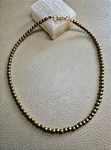 Choker Hematita Dourada