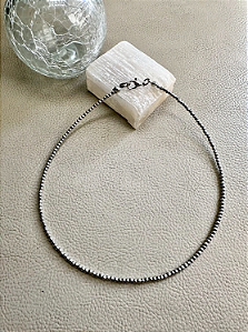 Choker Hematita Prata