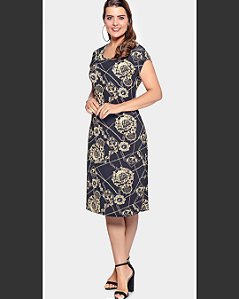 Vestido jersey decote canoa Tamanho GG1 e GG2