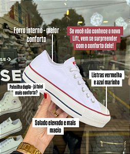 Chuck Taylor All Star Converse Lift Lona Branco SEM TROCA