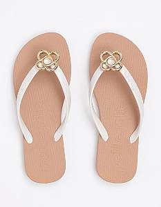 Chinelo Fresh Petite Jolie PJ6979 White/Avelã