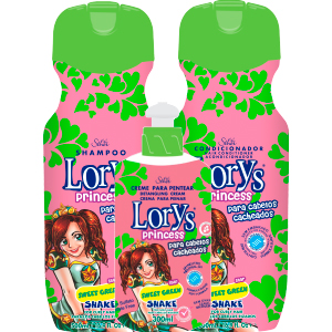 Kit Lorys Princess Star Cachos Shampoo e Condicionador e Creme de Pentear