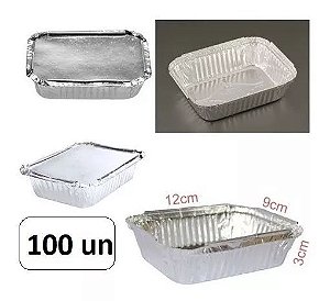 Kit 100 Marmitinhas Alumínio Personalizar Atacado 12X9X3Cm