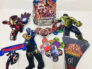 Kit Festa Lembrancinhas Personalizado 120 Pçs - Vingadores Guerra Infinita