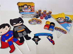 Kit Festa Lembrancinhas Personalizado 200 Pçs - Liga Da Justiça