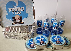 30 Tubetes + 30 Latinhas + 30 Marmitinhas Personalizados - O Poderoso Chefinho