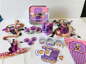Kit Festa Lembrancinhas Personalizado 120 Pçs - Rapunzel Enrolados