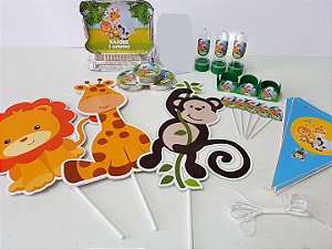 Kit Festa Lembrancinhas Personalizado 120 Pçs - Safari