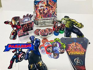 Kit Festa Lembrancinhas Personalizado 230 Pçs - Vingadores Guerra Infinita