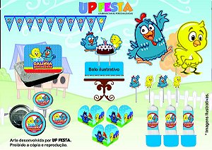 Kit Festa Lembrancinha Galinha Pintadinha 10 Pessoas -90 Pcs