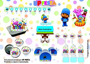 Kit Festa Lembrancinha Pocoyo 10 Pessoas -90 Pcs