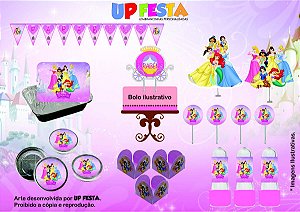 Kit Festa Lembrancinha Princesas 10 Pessoas -90 Pcs