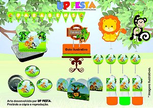 Kit Festa Lembrancinha Safari 10 Pessoas -90 Pcs