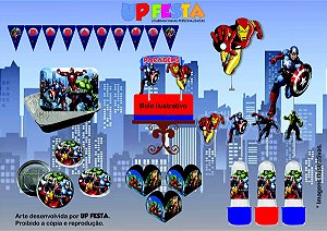 Kit Festa Lembrancinha Vingadores 10 Pessoas -90 Pcs