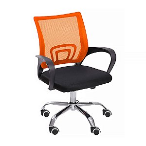 Cadeira Secretária Giratória De Escritório Mesh Best Chair BC-005 Ergonômica Laranja