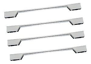 Puxador 320mm Cromado Para Porta De Guarda-roupa 4 Peças