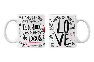 Caneca eu você e os planos de Deus