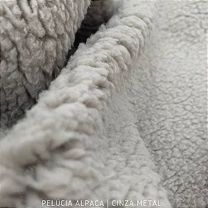 Alpaca Cinza Metal tecido pelo Encaracolado base Macia