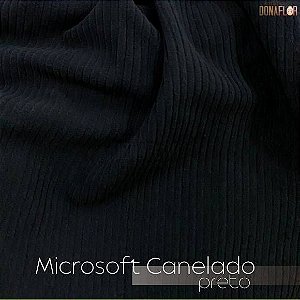 Microsoft Canelado Preto Tecido Macio e Hipoalérgico