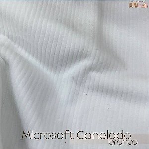 Microsoft Canelado Branco Tecido Macio e Hipoalérgico