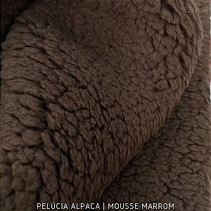 Alpaca Marrom Mousse tecido pelo Encaracolado base Macia