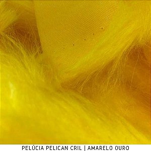 Pelúcia Pelicancril Amarelo tecido pelo Alto 95mm e base firme