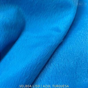 Velboa Azul Turquesa tecido Pelúcia Baixa pelô 3mm