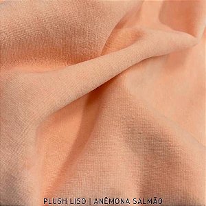 Plush Salmão Anemona tecido toque Aveludado e Leve Brilho