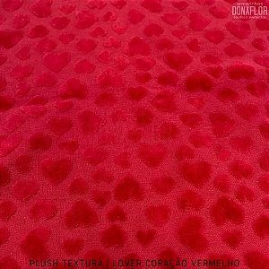 Plush Textura Coração Vermelho Lover tecido Aveludado com Desenhos 