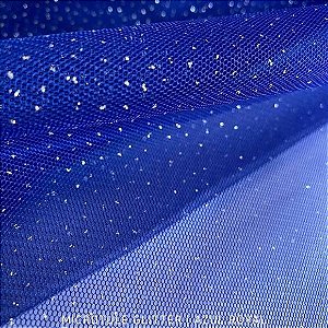 Microtule Glitter Azul Royal tecido Fino e Leve