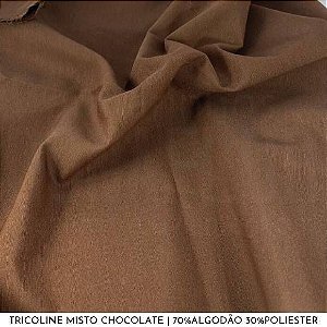 Tricoline Misto Chocolate tecido 1,40Largura 