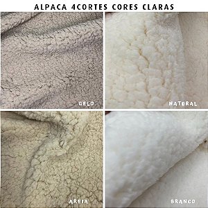 Alpaca 4Cortes Claros tecido Pelúcia Lhama - Medida 50cmx1,50m