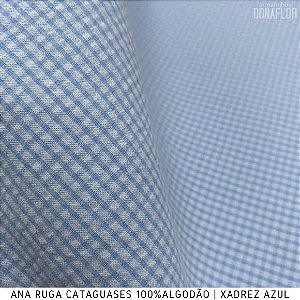 Ana Ruga Xadrez Azul tecido Maquinetado 100% Algodão 1,50Largura
