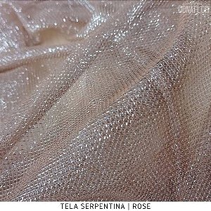 Microtule Tela Serpentina Rose tecido Brilho e Maleável para Fantasias e Decorações 50cmx1,40m