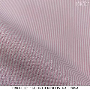 Tricoline Fio Tinto Mini Listra Rosa 100% Algodão-1,40Largura 