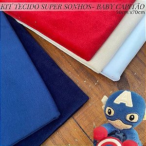 Kit Naninha Super Capitão em tecido Plush por Myrella Barreto