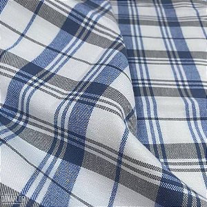 Flanela Xadrez Azul tecido Leve e quentinho para Roupas, Pijamas