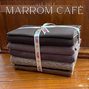 Kit Tecidos Tons de Pele de Boneca Marrom Café 6 Recortes