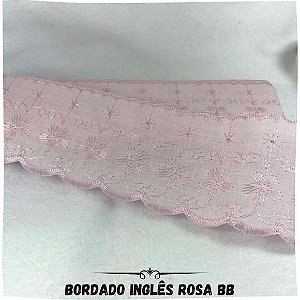 Bordado InglÃªs Rosa 7,5cm Largura