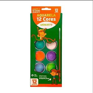Aquarela Escolar Leo&Leo - 12 Cores