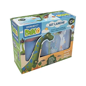 KIT LANCHE DINO GARRAFA PLASTICA 500ML + MARMITA 700ML